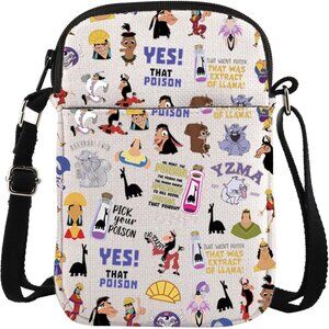 Durable Polyester Movie Fans Crossbody Bag with Three Pockets and Zippers